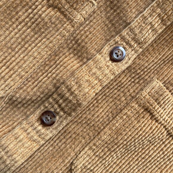 L.L. Bean Womens L Comfort Cord Shirt Jacket Brown Corduroy Button Front Shacket - Picture 7 of 10